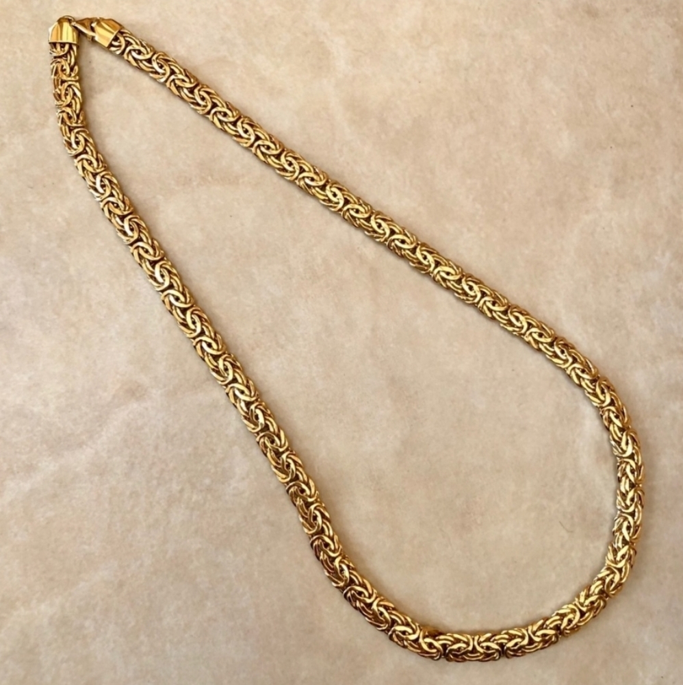 14K Yellow Gold Byzantine 20 Grams Chain Necklace